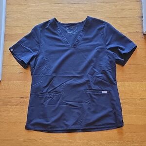 Figs, Technical Collection Short Sleeve V-Neck Scrub Top, Navy, Women's XL